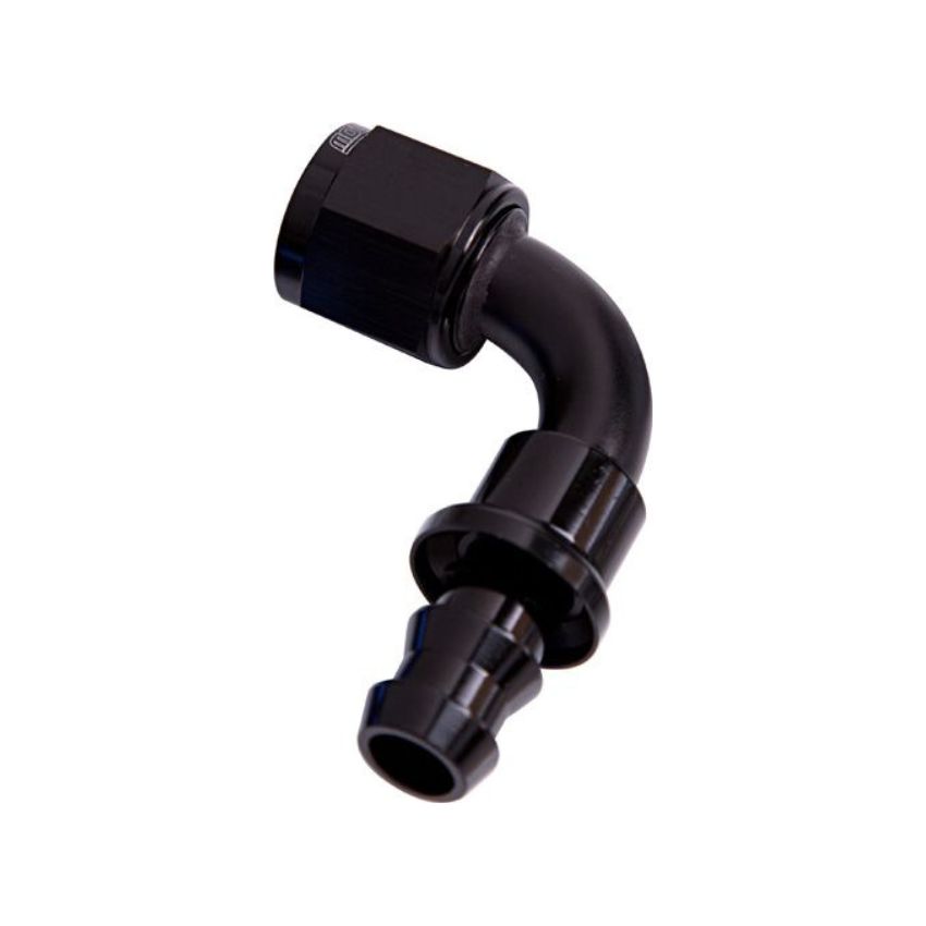 570 Series PTFE 90° Hose End -4AN Silver Finish. Suits 200 & 250 Series Hose